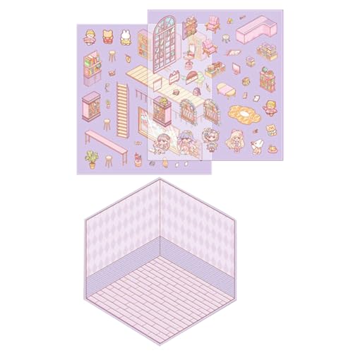 Hausaufkleber, Szenenaufkleber - Machen Sie Ihre eigenen Hausaufkleber - Lustige Cartoon-3D-Szenenaufkleber mit visuellem Effekt für Kinder, Supermarkt, Café, Restaurant, Buchhandlungsaufkleber Hausaufkleber, Szenenaufkleber - Machen Sie Ihre eigenen Hausaufkleber - Lustige Cartoon-3D-Szenenaufkleber mit visuellem Effekt für Kinder, Supermarkt, Café, Restaurant, Buchhandlungsaufkleber von Generisch