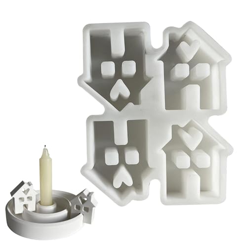 Hausförmige Kerzenform, Form mit 4 Fächern, Weihnachten Kerzenform In Hausform, Silikonform Haus Gips Kerzenhalter Zum Gießen für Sojawachs Kerzen, Seife, Gips, Handwerk Hausförmige Kerzenform, Form mit 4 Fächern, Weihnachten Kerzenform In Hausform, Silikonform Haus Gips Kerzenhalter Zum Gießen für Sojawachs Kerzen, Seife, Gips, Handwerk von Generisch