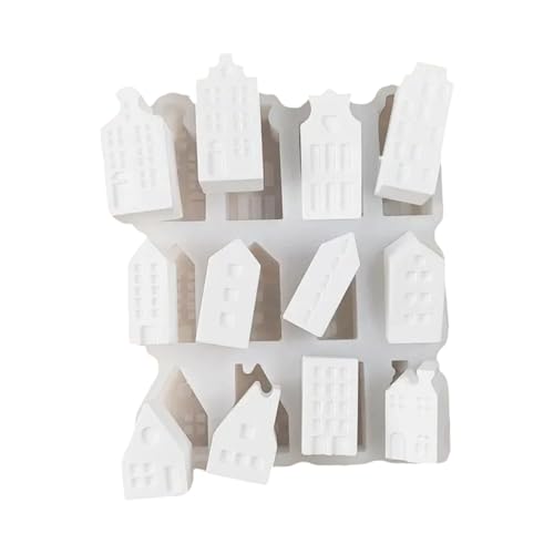 Hausförmige Silikonform - Häuser Gießform,Wiederverwendbare 12-fach Silikonform Für Kerzen Zement Gips Ornament Harz Handwerk Deko Heimdekoration Projekte Hausförmige Silikonform - Häuser Gießform,Wiederverwendbare 12-fach Silikonform Für Kerzen Zement Gips Ornament Harz Handwerk Deko Heimdekoration Projekte von Generisch