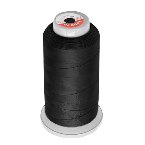 Haushalts-Polyester-Nähgarn 210D/3 Hochfeste Linie 1190 Yards Bürostuhlmatte Für Teppichboden Strapazierfähig (Black, One Size) von Generisch
