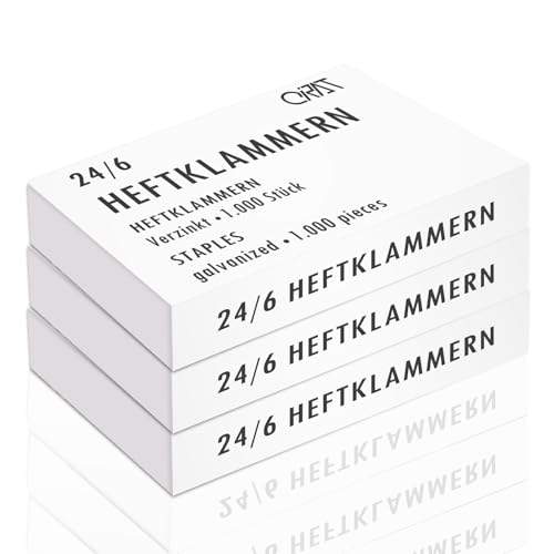Heftklammern 24/6 – 3000 Stück – Standard-Klammern für Büro, Schule & Haushalt – Passend für alle gängigen Hefter Tacker verzinkt Heftklammern 24/6 – 3000 Stück – Standard-Klammern für Büro, Schule & Haushalt – Passend für alle gängigen Hefter Tacker verzinkt von Generisch