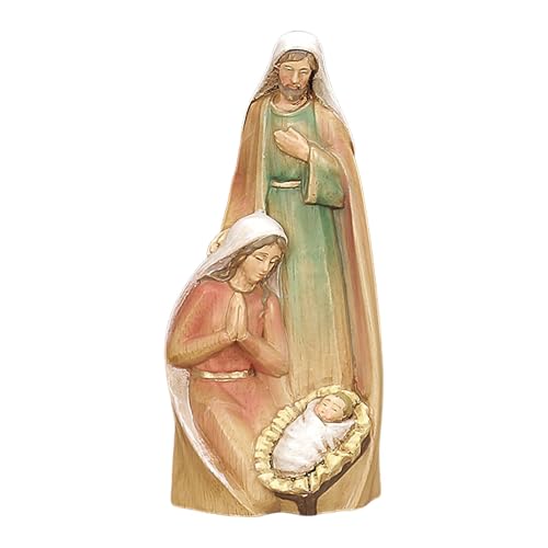Heilige Familie Figur aus Holz, Jesus Krippenfigur, geschnitzte Holzkrippe, 6,8 x 5,5 x 15,7 cm, handbemalte Heilige Familie Figur, geformte Krippenfiguren für Krippe Holzfiguren Heilige Familie Figur aus Holz, Jesus Krippenfigur, geschnitzte Holzkrippe, 6,8 x 5,5 x 15,7 cm, handbemalte Heilige Familie Figur, geformte Krippenfiguren für Krippe Holzfiguren von Generisch