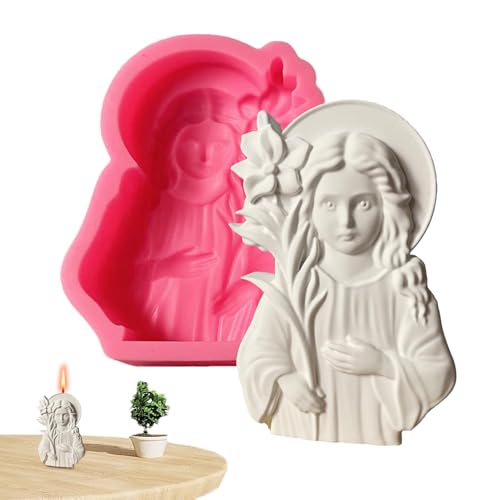 Heilige Maria Statuenform,Maria Silikonformen Für Seifenherstellung | Antihaft Bastelzubehör Für Gips Fondant Harzkunst Mit Wiederholungsschutz von Generisch