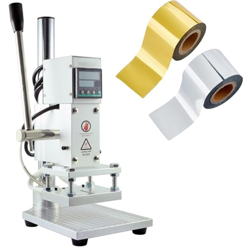 Heißfolien-Stempelmaschine, manuelle digitale Temperaturkontrolle, Präger für Papier- und Lederprojekte (5 x 7 cm) von Generisch