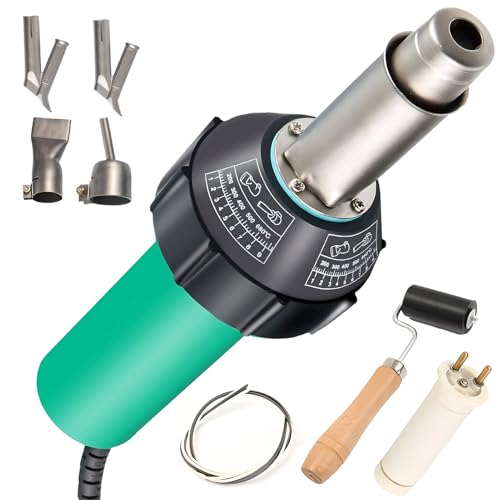 Heißluftpistole aus Kunststoff mit mehreren Schweißspitzen und Rollstab, einstellbare Temperatur 30 ~ 700 °C für TPO/PVC-Bodenbelag Reparaturen von Generisch