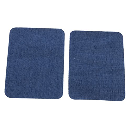 Hellblaue Jeans-Patches zum Aufbügeln für Ellbogen Knie, 12,5 x 9,6 cm, 1 Paar von Generisch