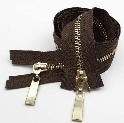 Hellgoldener Metall-Reißverschluss mit Doppelschiebern – Nylon-Reißverschluss mit geschlossenem Ende für Mäntel und Jacken, 80/100/120 cm, erhältlich in Rot / Weiß / Aprikose – perfekt für Hellgoldener Metall-Reißverschluss mit Doppelschiebern – Nylon-Reißverschluss mit geschlossenem Ende für Mäntel und Jacken, 80/100/120 cm, erhältlich in Rot / Weiß / Aprikose – perfekt für von Generisch