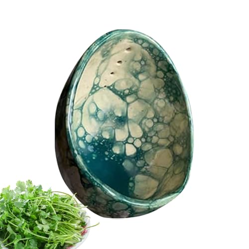 Herbb Stripper Bowl Keramik, Pottery Herbb Stripper, Kräuterabstreifer Schale, Handgefertigte Blatts Kräuter Stripper Mit 4 Löchern Für Grünkohl Und Chard, Küchen Werkzeuge Zum Entfernen Blättern von Generisch