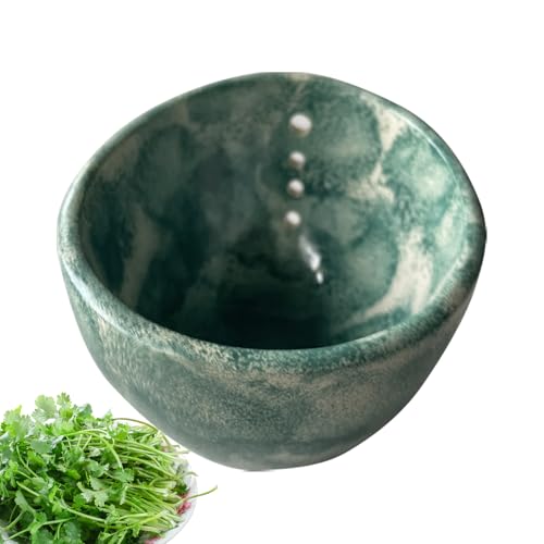 Herbb Stripper Bowl Keramik, Pottery Herbb Stripper, Kräuterabstreifer Schale, Handgefertigte Blatts Kräuter Stripper Mit 4 Löchern Für Grünkohl Und Chard, Küchen Werkzeuge Zum Entfernen Blättern Herbb Stripper Bowl Keramik, Pottery Herbb Stripper, Kräuterabstreifer Schale, Handgefertigte Blatts Kräuter Stripper Mit 4 Löchern Für Grünkohl Und Chard, Küchen Werkzeuge Zum Entfernen Blättern von Generisch