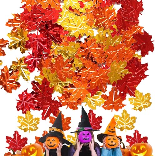 Herbstblätter-Konfetti – Herbst-Party-Tischstreu-Konfetti, 15 g, Ahornblätter-Form, Herbst-Glitzer, Tischstreuung für Thanksgiving, Ahorn-Party-Sets von Generisch