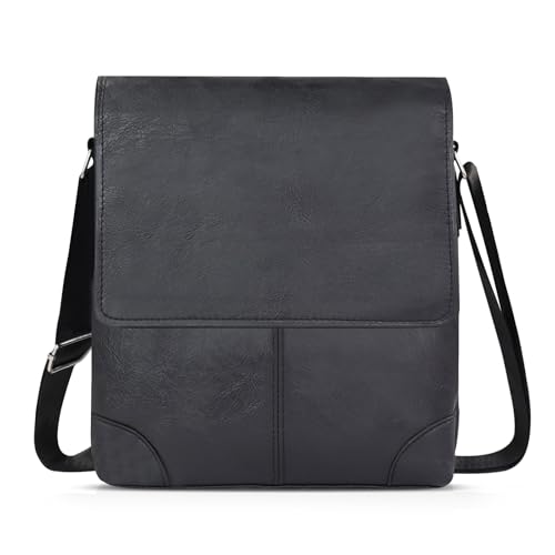 Herren-Umhängetasche, 4 Taschen, Klappe, Crossbody-Tasche mit verstellbarem Riemen, Kunstleder, Kuriertasche mit Reißverschluss und Magnetverschluss, geeignet für Business und Freizeit Herren-Umhängetasche, 4 Taschen, Klappe, Crossbody-Tasche mit verstellbarem Riemen, Kunstleder, Kuriertasche mit Reißverschluss und Magnetverschluss, geeignet für Business und Freizeit von Generisch