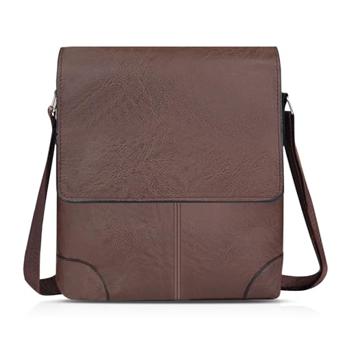 Herren-Umhängetasche, 4 Taschen, Klappe, Crossbody-Tasche mit verstellbarem Riemen, Kunstleder, Kuriertasche mit Reißverschluss und Magnetverschluss, geeignet für Business und Freizeit Herren-Umhängetasche, 4 Taschen, Klappe, Crossbody-Tasche mit verstellbarem Riemen, Kunstleder, Kuriertasche mit Reißverschluss und Magnetverschluss, geeignet für Business und Freizeit von Generisch