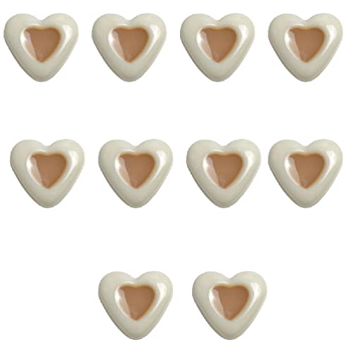 Herz-Abstandshalter-Perlen, Acryl, lose Perlen, herzförmige DIY-Perlen für die Herstellung von Armbändern, Halsketten, Ohrringen, Herz-Abstandshalter, 10 Stück von Generisch