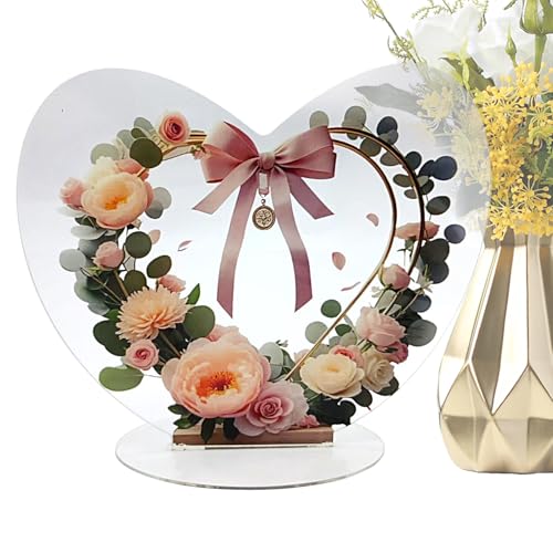 Herzdekoration - Herzförmiger Valentinstagkranz - Tischdekoration Mit Blumen Und Basis Für Zuhause Hochzeitstisch Valentinstag Geburtstag Alltagsgebrauch Wohnzimmer Herzdekoration - Herzförmiger Valentinstagkranz - Tischdekoration Mit Blumen Und Basis Für Zuhause Hochzeitstisch Valentinstag Geburtstag Alltagsgebrauch Wohnzimmer von Generisch