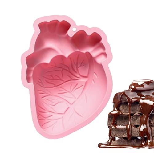 Herzeisenschale | Menschliches Gehirnherz Silikonform | Organe formen Silikonfrm Herz | Realistische Herzhirn -Silikonform 3D menschliche Organform Formen Schokoladenkuchenform für Seife von Generisch