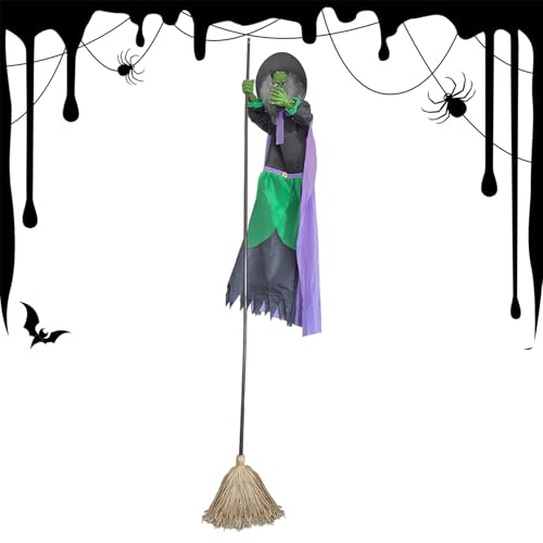 Hexenbesen - Zauberer Mit Band, Glühender Halloween -Besen Für Cosplay & Party -Gefälligkeiten | Haunted House, Garten, Innen- Und Außendekoration Gebrauch von Generisch