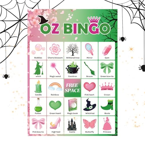 Hexenparty-Bingo-Spiele | Halloween-Hexen-Bingo-Spiele für Erwachsene – Interaktive Deck-Urlaubsaktivitäten für Familie, Kinder, Schule, Outdoor, Festival, Anfänger, Klassenzimmer Versammlungen von Generisch
