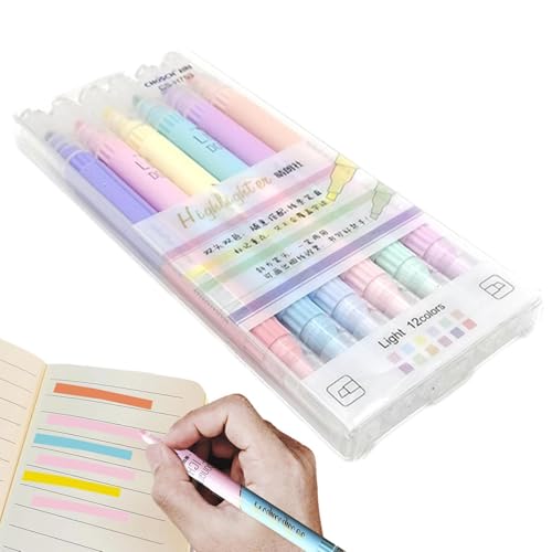 Highlighters verschiedene Farben, Glitter Highlighters, 6 Stücke Keine Blutungsmarkierungen Ästhetische Stifte, Schreiben von Markern Tragbare ästhetische Highlighter für die Heimfirmaschule von Generisch
