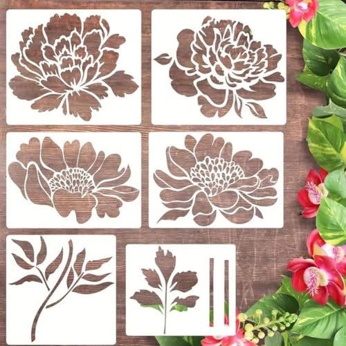 Hochaussehende große Blumen-Formmuster, hohle Schablonen, Kuchen, Dec, Album, Gravur, Sieb, Pulver, Backen, Zucker, Jumbo, große, wiederverwendbare Schablone, Hof, Garten, Schablone Hochaussehende große Blumen-Formmuster, hohle Schablonen, Kuchen, Dec, Album, Gravur, Sieb, Pulver, Backen, Zucker, Jumbo, große, wiederverwendbare Schablone, Hof, Garten, Schablone von Generisch