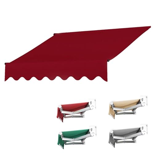 Hochdichtes, wasserdichtes Ersatzgewebe für Terrasse, Terrasse oder Garten, Rahmen ohne Rahmen, strapazierfähiges Polyester-Markisenmaterial, 5 x 2 m, Rot Hochdichtes, wasserdichtes Ersatzgewebe für Terrasse, Terrasse oder Garten, Rahmen ohne Rahmen, strapazierfähiges Polyester-Markisenmaterial, 5 x 2 m, Rot von Generisch