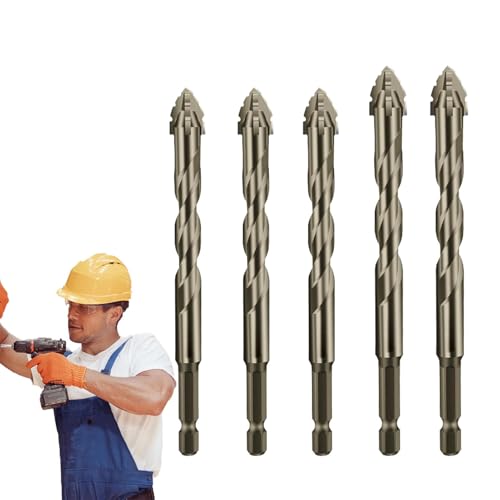 Hochfeste Exzenter-Bohrer Sets, Vierschneidige Gezackte Bohrer, Hochharte Spiralbohrer Für Zementfliesen, Multifunktionaler Exzenterbohrer-Satz Für Metall von Generisch
