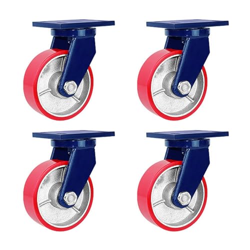 Hochleistungs 5 ​​-Zoll -Zaubererräder - Industrielle Rollen für Möbelbeine, 4 -Set, verdickte Halterung, Doppellager -Plattenspieler, flexibel und dauerhaft, fest und bremst von Generisch
