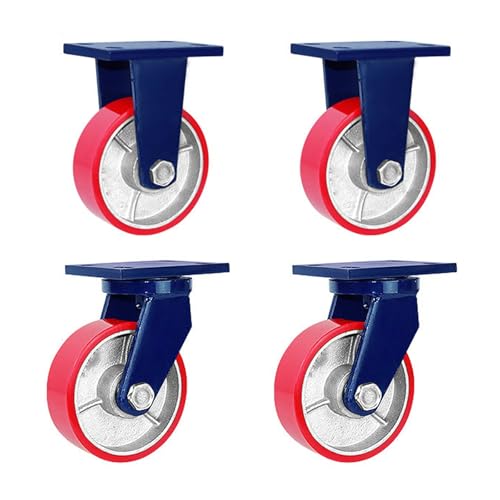 Hochleistungs 5 ​​-Zoll -Zaubererräder - Industrielle Rollen für Möbelbeine, 4 -Set, verdickte Halterung, Doppellager -Plattenspieler, flexibel und dauerhaft, fest und bremst von Generisch