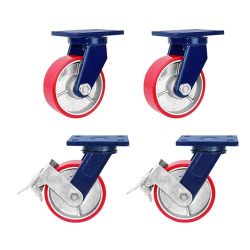 Hochleistungs 5 ​​-Zoll -Zaubererräder - Industrielle Rollen für Möbelbeine, 4 -Set, verdickte Halterung, Doppellager -Plattenspieler, flexibel und dauerhaft, fest und bremst von Generisch