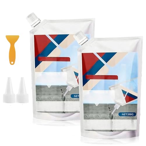 Hochleistungskleber zur Reparatur von Betonrissen, schnelltrocknender Fugenkleber, Zementrissfüller (White,2pcs) von Generisch