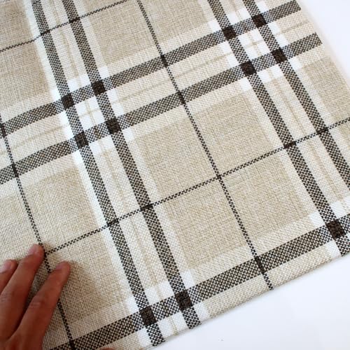 Hochwertiger 145 cm breiter, verdickter Leinenstoff, vielseitiger karierter Tischläufer für Hochzeiten, Partys, Heimdekoration und Weihnachten, strapazierfähiges Leinenfasermaterial (700 x 145 cm) von Generisch