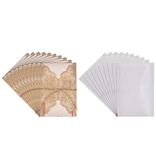 Hochzeitseinladungen - Hochzeitseinladung | Einladungskarten für Hochzeitsfeiern aus geschnitzter Spitze, elegante Karten im europäischen Stil für Hochzeit, Empfang, Brautdusche, Verlobung Hochzeitseinladungen - Hochzeitseinladung | Einladungskarten für Hochzeitsfeiern aus geschnitzter Spitze, elegante Karten im europäischen Stil für Hochzeit, Empfang, Brautdusche, Verlobung von Generisch
