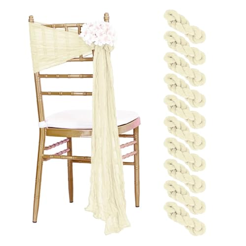 Hochzeitsstuhl-Schärpen – 30 Stück Mull-Käsetuch-Stuhlschleifen für Empfang, Party-Dekoration Hochzeitsstuhl-Schärpen – 30 Stück Mull-Käsetuch-Stuhlschleifen für Empfang, Party-Dekoration von Generisch
