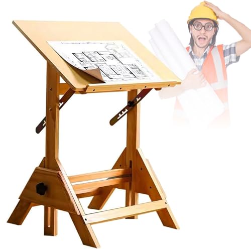Höhenverstellbarer Zeichentisch, Stehpult mit 0°-45°-Winkeleinstellung, stabile achteckige Halterung, Höhenbereich 88-98 cm für ergonomischen Arbeitsplatz von Generisch