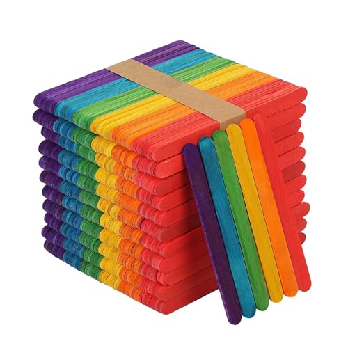 Hölzerne Eisstiele | 50er-Pack 4,5-Zoll-Holz-Bastelstäbchen - am Stiel aus natürlichem Holz für DIY-Bastelprojekte, kreative Kinder-Regenbogen-Lollipop-Stick-Zubehör Hölzerne Eisstiele | 50er-Pack 4,5-Zoll-Holz-Bastelstäbchen - am Stiel aus natürlichem Holz für DIY-Bastelprojekte, kreative Kinder-Regenbogen-Lollipop-Stick-Zubehör von Generisch