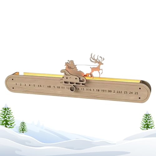 Hölzerner Weihnachtskalender – Geschnitztes Holz Rentier Schlitten + Weihnachts Adventskalender | 40cm Countdown Schieber + Mit Schlitten | Festliche Dekoration Wohnzimmer Esstisch Hölzerner Weihnachtskalender – Geschnitztes Holz Rentier Schlitten + Weihnachts Adventskalender | 40cm Countdown Schieber + Mit Schlitten | Festliche Dekoration Wohnzimmer Esstisch von Generisch
