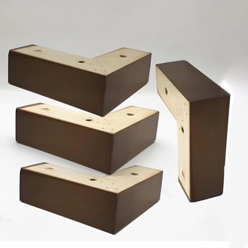 Holz-Betterhöhungen und Sofa-Füße, Ersatz-Möbelbeine für L-förmige Couch und Kommode, Holztischbeine (5 cm Höhe), verbessern Ihren Möbelstil, 4 Stück von Generisch