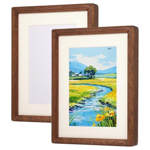 Holz-Bilderrahmen, 20,3 cm, mit abgerundeten Ecken, Walnussholz-Finish, ideal zum Präsentieren von Kunst oder Fotos, 2 Stück Holz-Bilderrahmen, 20,3 cm, mit abgerundeten Ecken, Walnussholz-Finish, ideal zum Präsentieren von Kunst oder Fotos, 2 Stück von Generisch