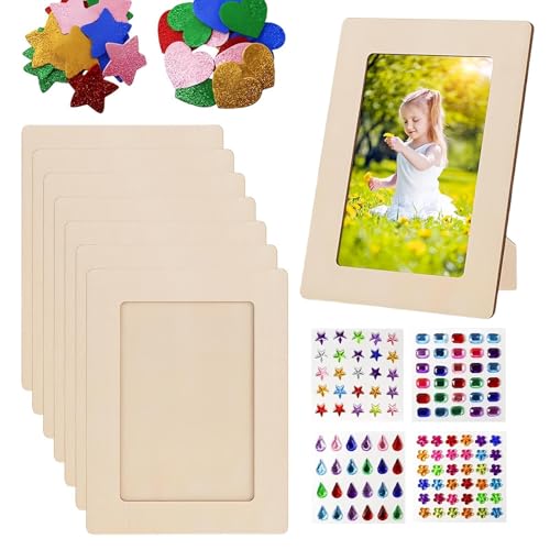 Holz-Bilderrahmen, Holz-Bilderrahmen, Kunstposter-Display-Set mit Glitzersternen, Herzen, Aufklebern, 20 x 15 cm, für Heimdekoration, Wohnzimmer, Arbeitsplatz, Kinderzimmer, Tischplatte Holz-Bilderrahmen, Holz-Bilderrahmen, Kunstposter-Display-Set mit Glitzersternen, Herzen, Aufklebern, 20 x 15 cm, für Heimdekoration, Wohnzimmer, Arbeitsplatz, Kinderzimmer, Tischplatte von Generisch