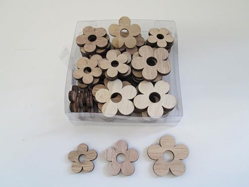 Holz-Blüten Streudeko, 60 Stück, Naturfarben, 3-4 cm Mix, Tischdekoration Holz-Blüten Streudeko, 60 Stück, Naturfarben, 3-4 cm Mix, Tischdekoration von Generisch