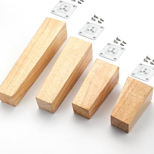 Holz-Möbelbeine, konische Massivholz-Tischfüße mit Montageplatten, 30 cm, gerade Beine für Sofa, Bett, Schrank und Stuhl, langlebiger und stilvoller Ersatz, 4 Stück Holz-Möbelbeine, konische Massivholz-Tischfüße mit Montageplatten, 30 cm, gerade Beine für Sofa, Bett, Schrank und Stuhl, langlebiger und stilvoller Ersatz, 4 Stück von Generisch