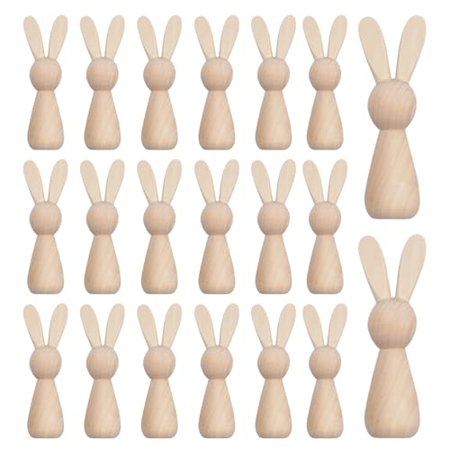 Holz Osterhasen Dekorationen - unfertiger Kaninchenhängedekoration, Osterhasen Dekorationskit | Kinderhandwerksprojekt, handgefertigtes Urlaubsdekor für Frühlingshause Tischausstellung mit Farbset von Generisch