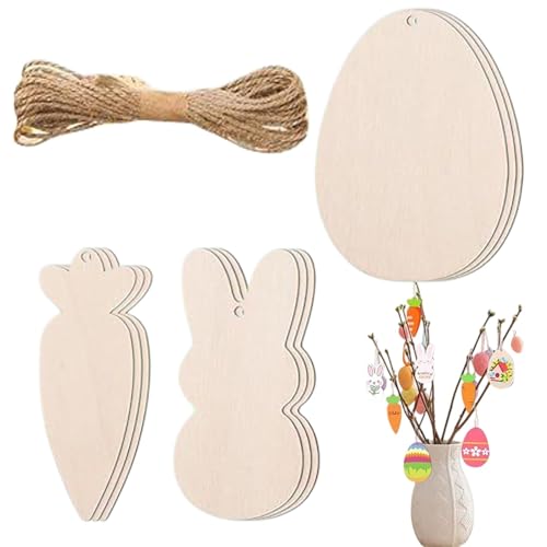 -Holzausschnitte, Osterhase, Ei, Karotte, Ausschnittschilder, unlackiertes Holz, Frühlingsdekoration, Klassenzimmer, handgefertigt für Kinder, Erwachsene -Holzausschnitte, Osterhase, Ei, Karotte, Ausschnittschilder, unlackiertes Holz, Frühlingsdekoration, Klassenzimmer, handgefertigt für Kinder, Erwachsene von Generisch