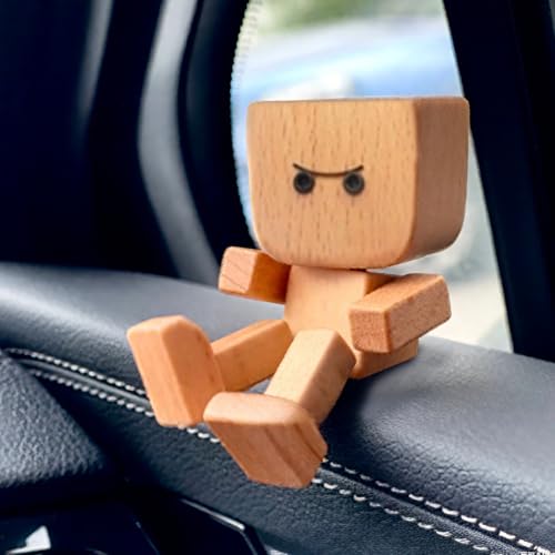 Holzfigur, Schüttelnde Holzfigur, Lustige Desktop-Skulptur, Armaturenbrett-Ornament, Reise Familienausflug Geschenkidee Für Wohnung Studentenzimmer von Generisch