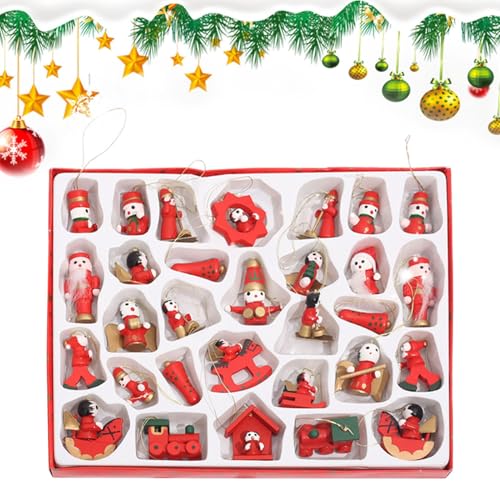 Holzfiguren-Ornamente, Christbaumschmuck - Christbaumschmuck Aus,30 X Festliche Autodekoration, Niedliche Weihnachtsdekoration Für -Weihnachtsbaum, Fenster, Tür Holzfiguren-Ornamente, Christbaumschmuck - Christbaumschmuck Aus,30 X Festliche Autodekoration, Niedliche Weihnachtsdekoration Für -Weihnachtsbaum, Fenster, Tür von Generisch