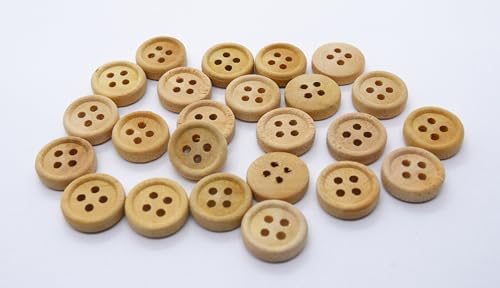 Holzknöpfe Natur beige und braun Klassik / 12, 15, 20, 23, 28, 35 mm/Set 6-24 Stk. Lüna Knöpfe (Beige, 12 mm (24 Stk.)) von Generisch