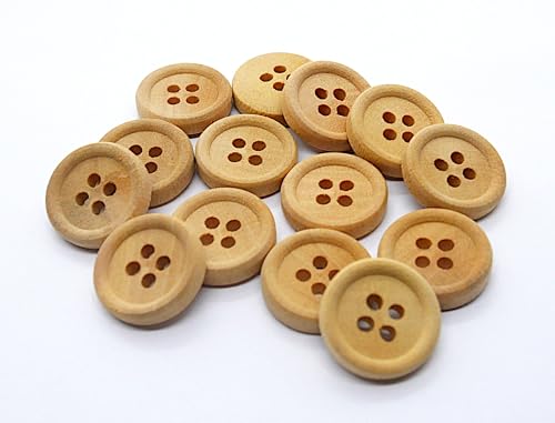 Holzknöpfe Natur beige und braun Klassik / 12, 15, 20, 23, 28, 35 mm/Set 6-24 Stk. Lüna Knöpfe (Beige, 15 mm (24 Stk.)) von Generisch