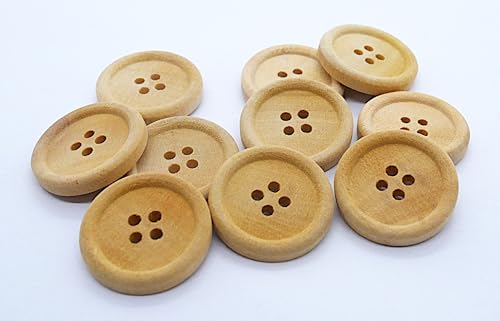 Holzknöpfe Natur beige und braun Klassik / 12, 15, 20, 23, 28, 35 mm/Set 6-24 Stk. Lüna Knöpfe (Beige, 23 mm (12 Stk.)) von Generisch