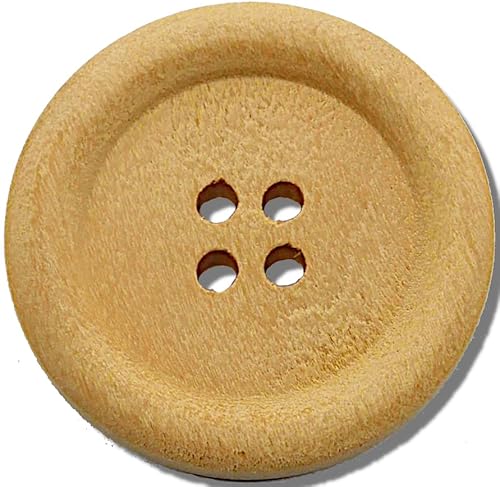 Holzknöpfe Natur beige und braun Klassik / 12, 15, 20, 23, 28, 35 mm/Set 6-24 Stk. Lüna Knöpfe (Beige, 35 mm (6 Stk.)) von Generisch