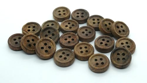 Holzknöpfe Natur beige und braun Klassik / 12, 15, 20, 23, 28, 35 mm/Set 6-24 Stk. Lüna Knöpfe (Braun, 12 mm (24 Stk.)) von Generisch