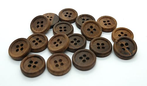 Holzknöpfe Natur beige und braun Klassik / 12, 15, 20, 23, 28, 35 mm/Set 6-24 Stk. Lüna Knöpfe (Braun, 18 mm (12 Stk.)) von Generisch